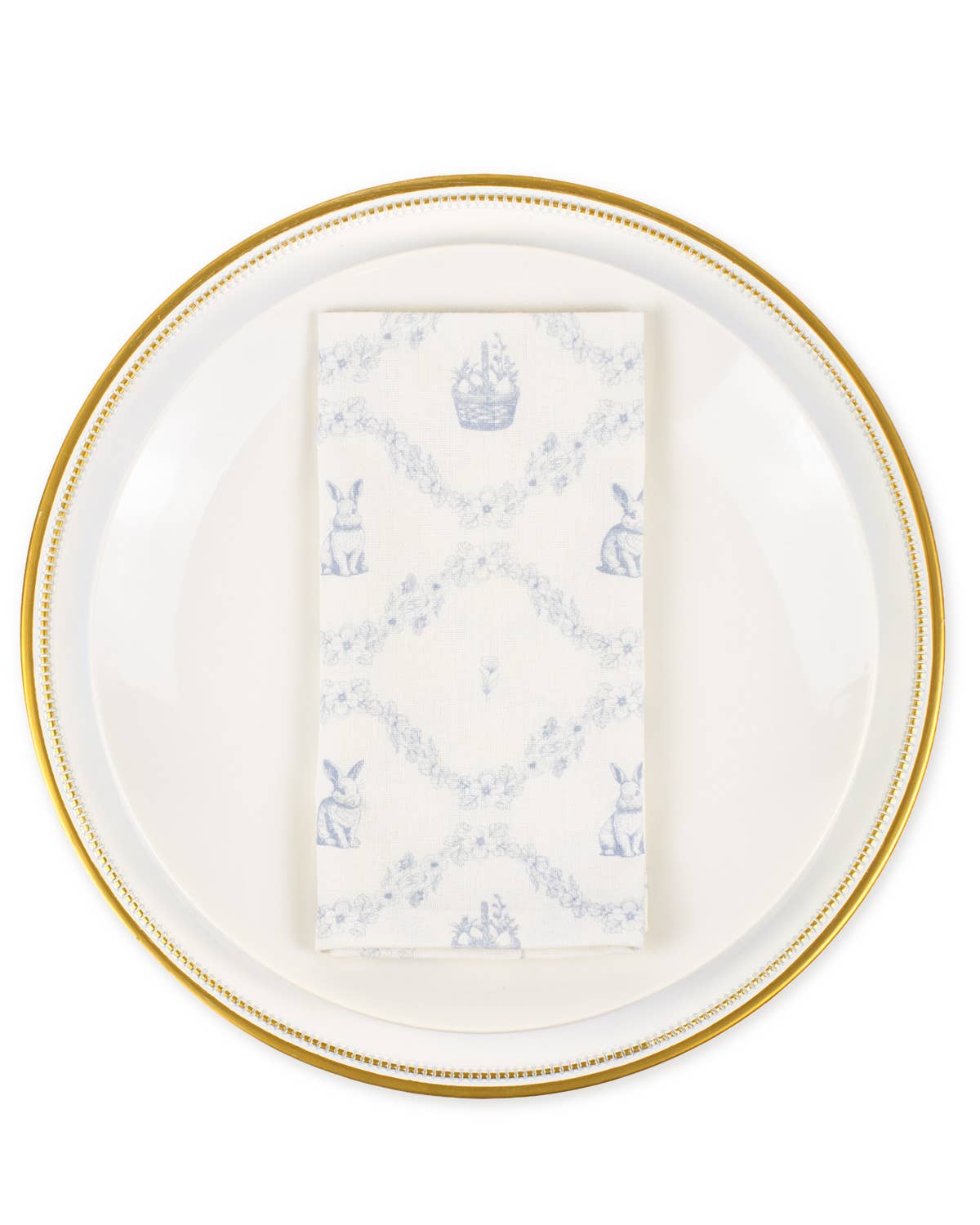 Morgan Bunny Napkin White/Blue 18x18