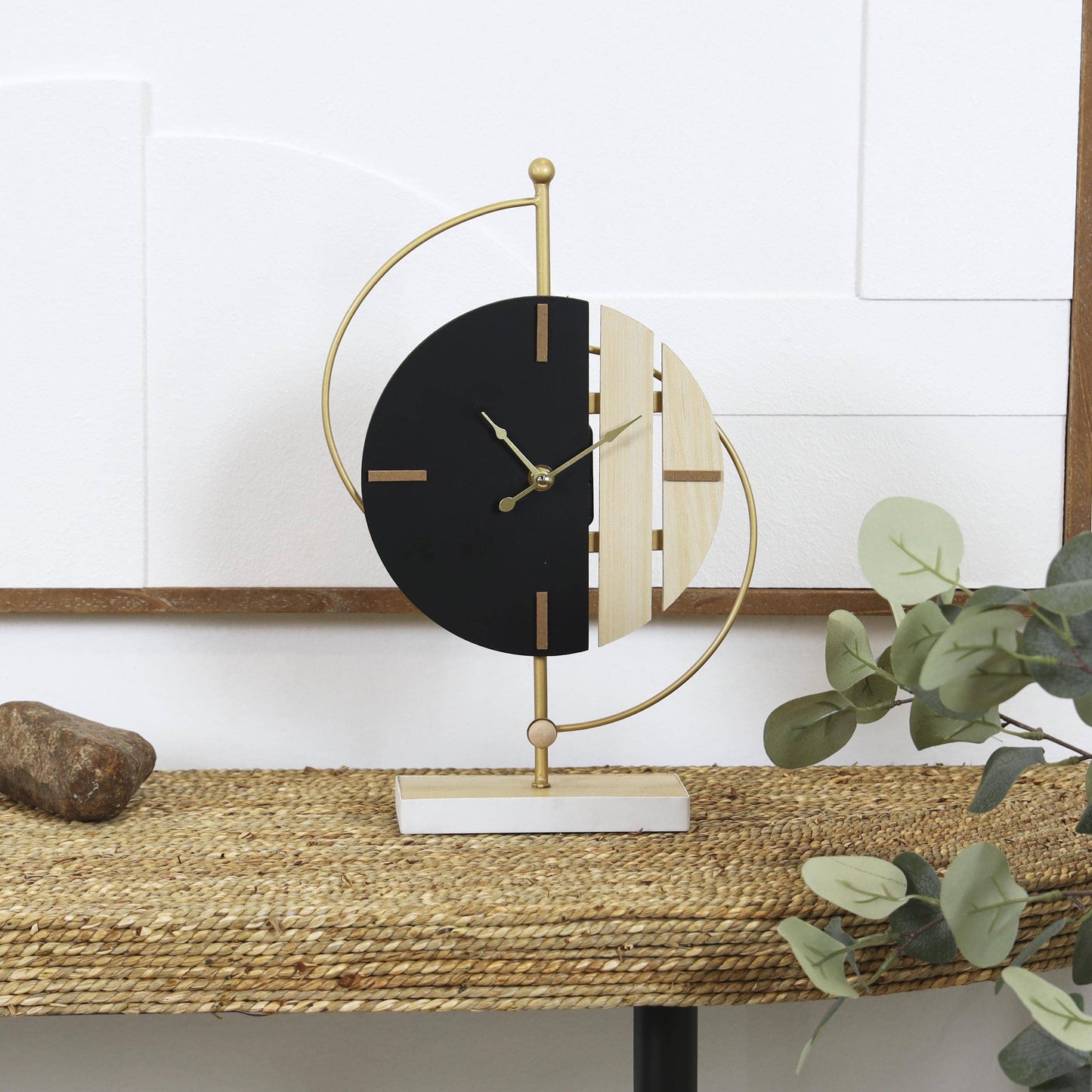 Modern Black Wooden Clock