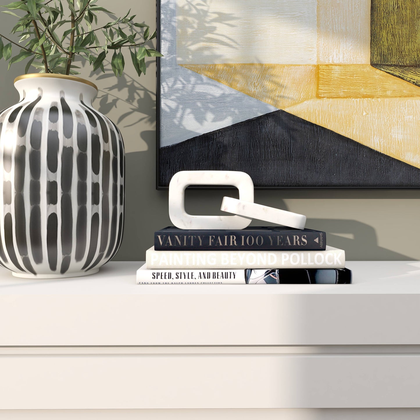 Modern White Marble Sculpture