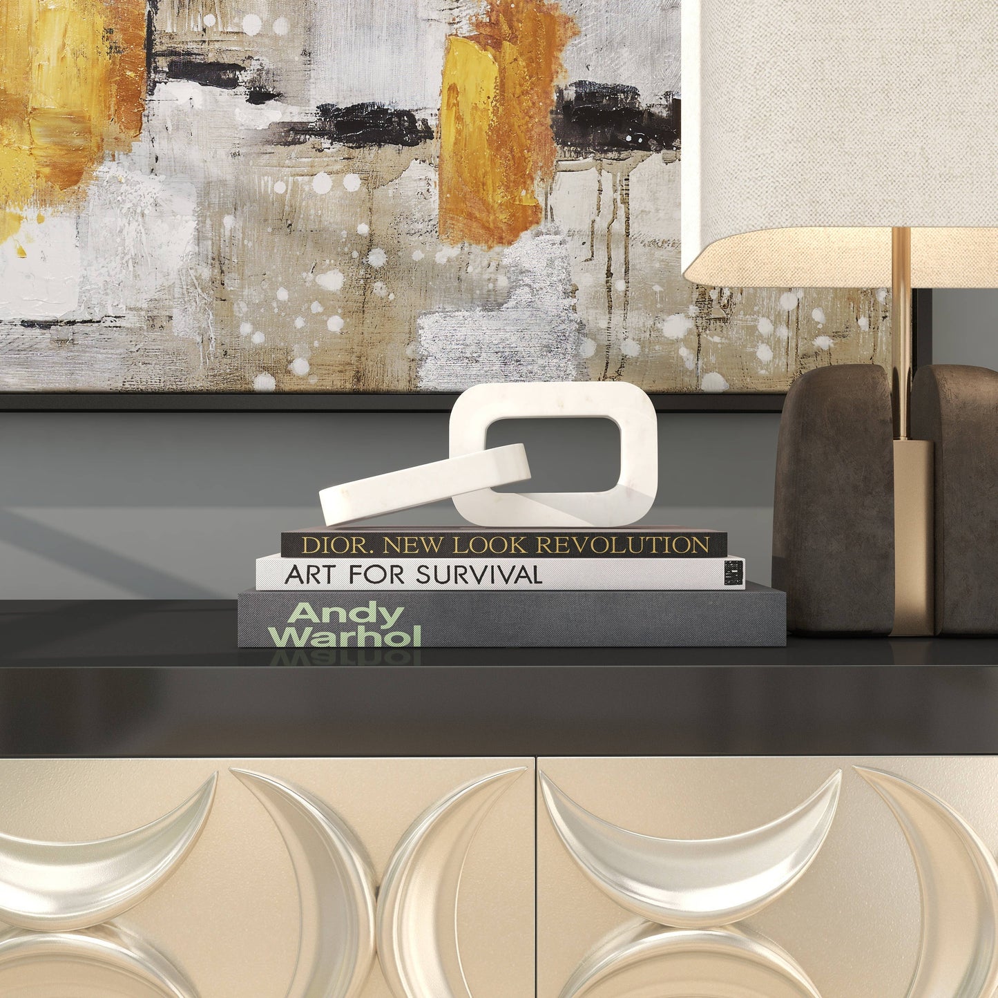 Modern White Marble Sculpture