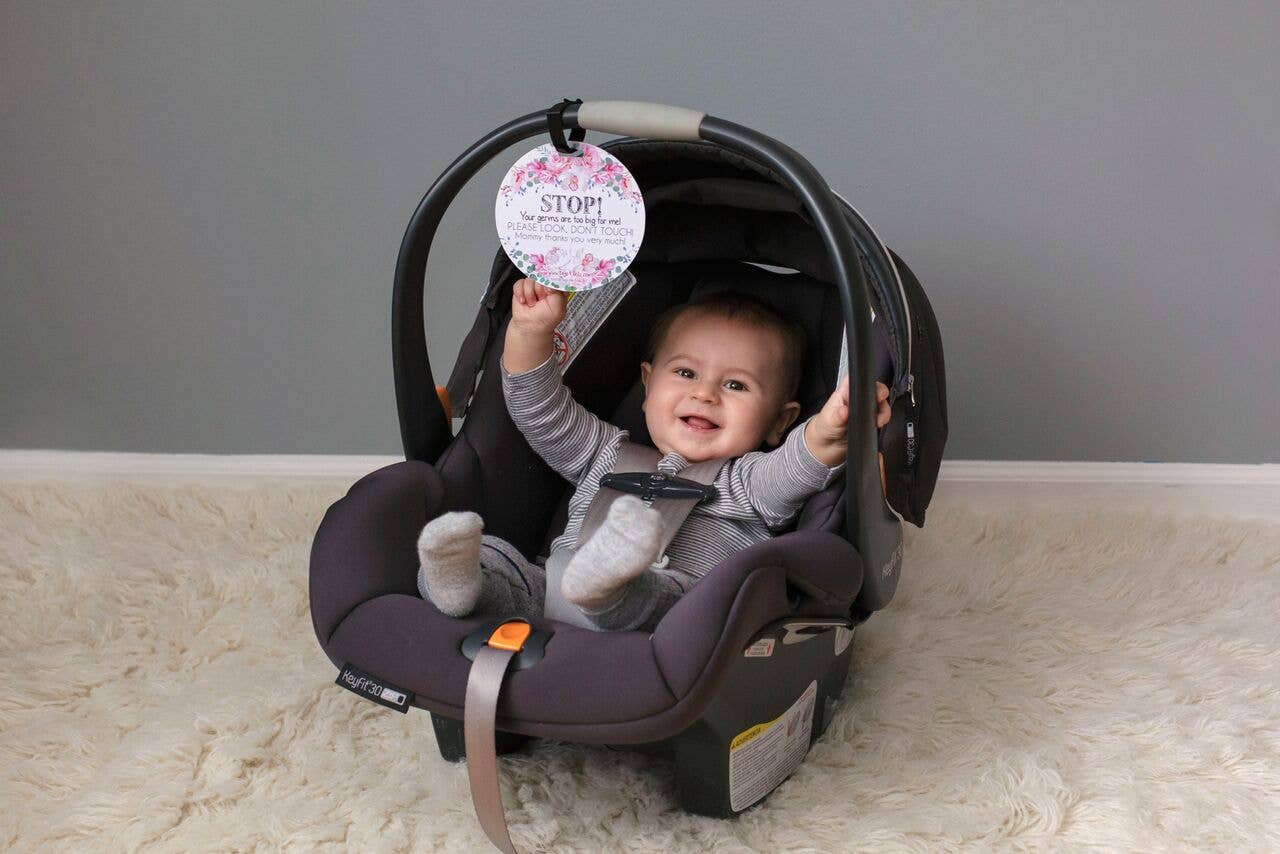 Flower No Touching Baby Car Seat and Stroller Tag
