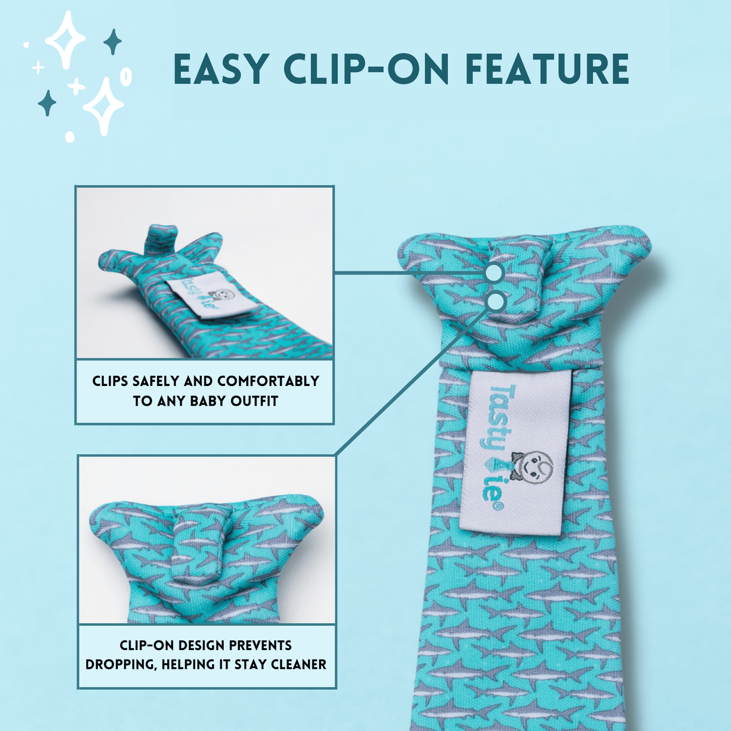 Tasty Tie Teether, Crinkle Toy, Baby Boy Gift (Dino)