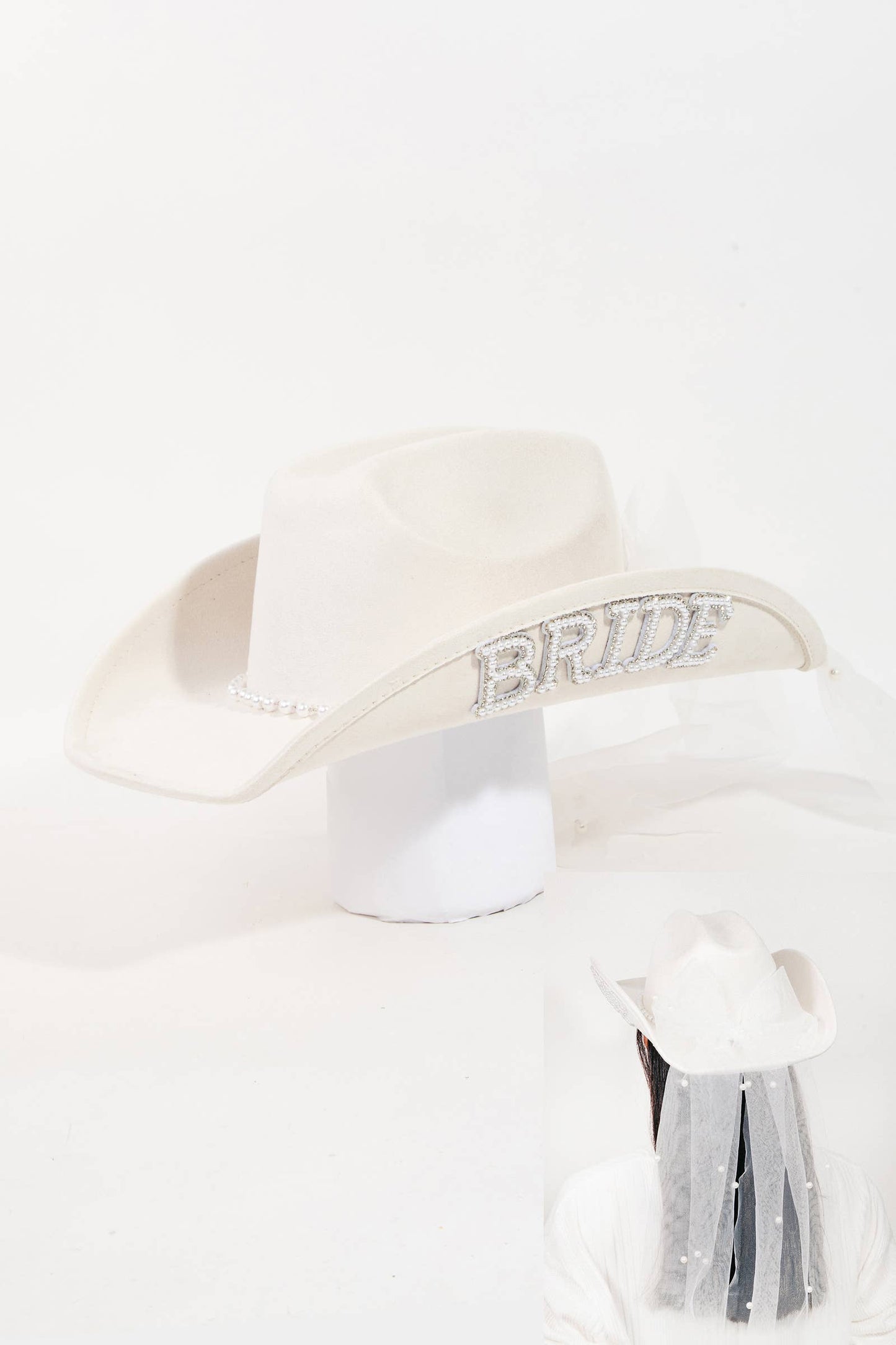 Bride Veil Cowboy Hat