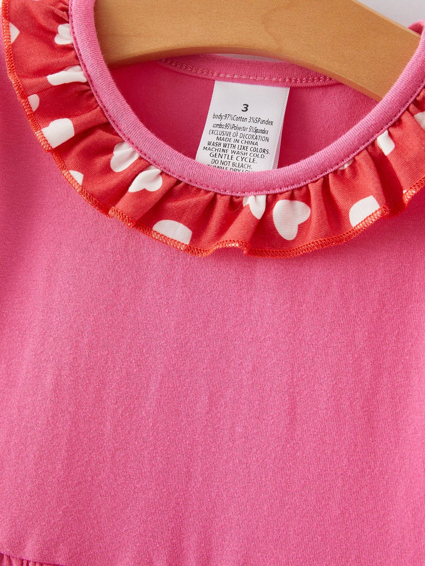 Valentine's Day Cute Heart Print Lace Girls Dress