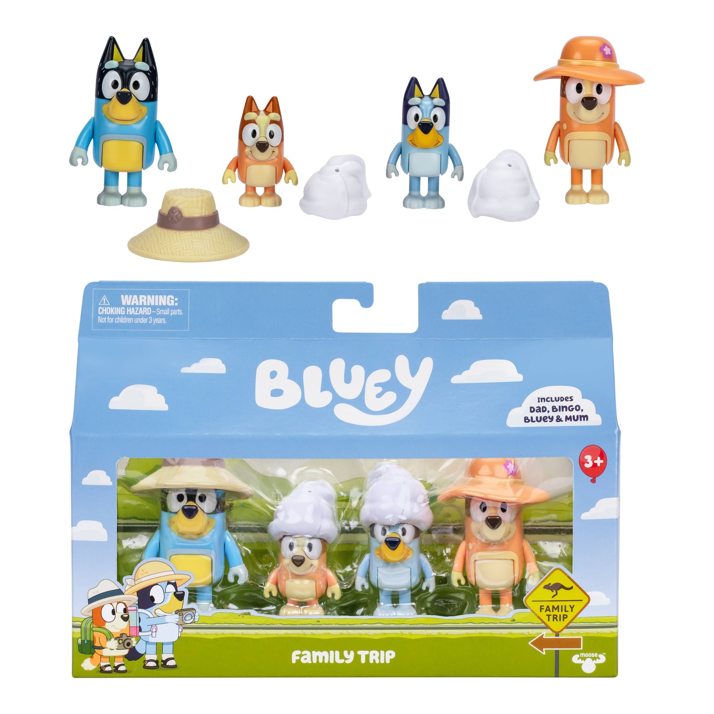 Moose Toys Bluey 4-Pack Figurine Set