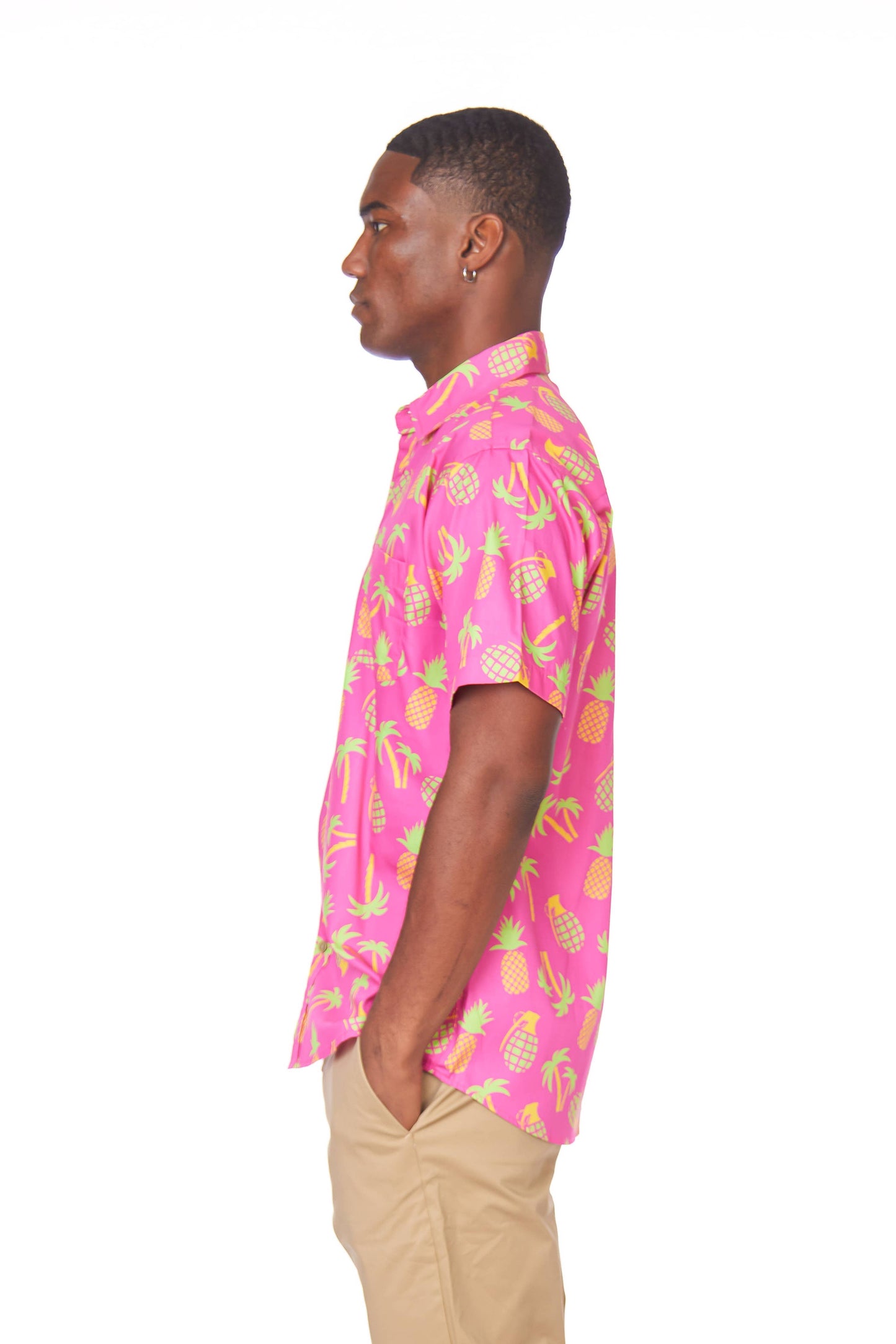 Men's Printed Woven Fun Print Short Sleeve Cotton Shirt