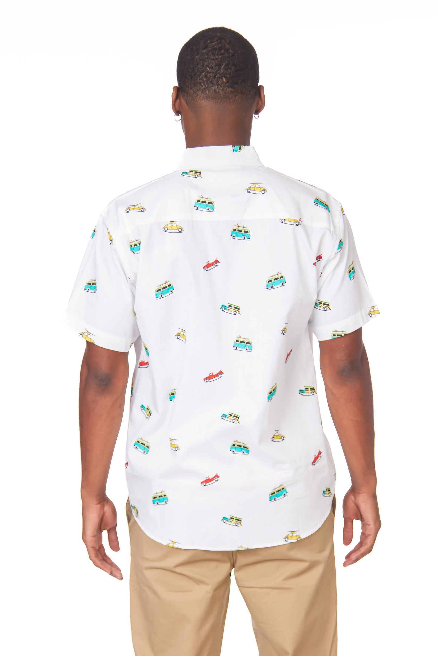 Men's Printed Woven Fun Print Short Sleeve Cotton Shirt