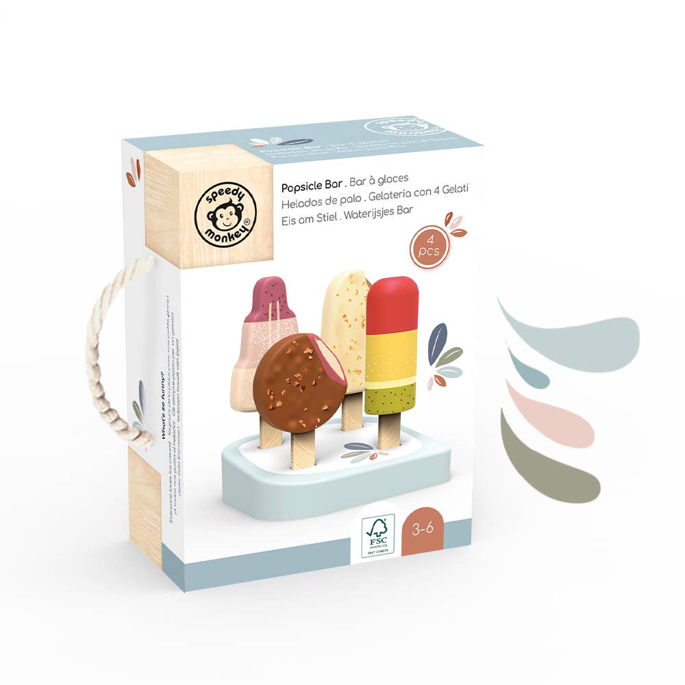 Popsicle Bar Stand with 4 Ice Creams