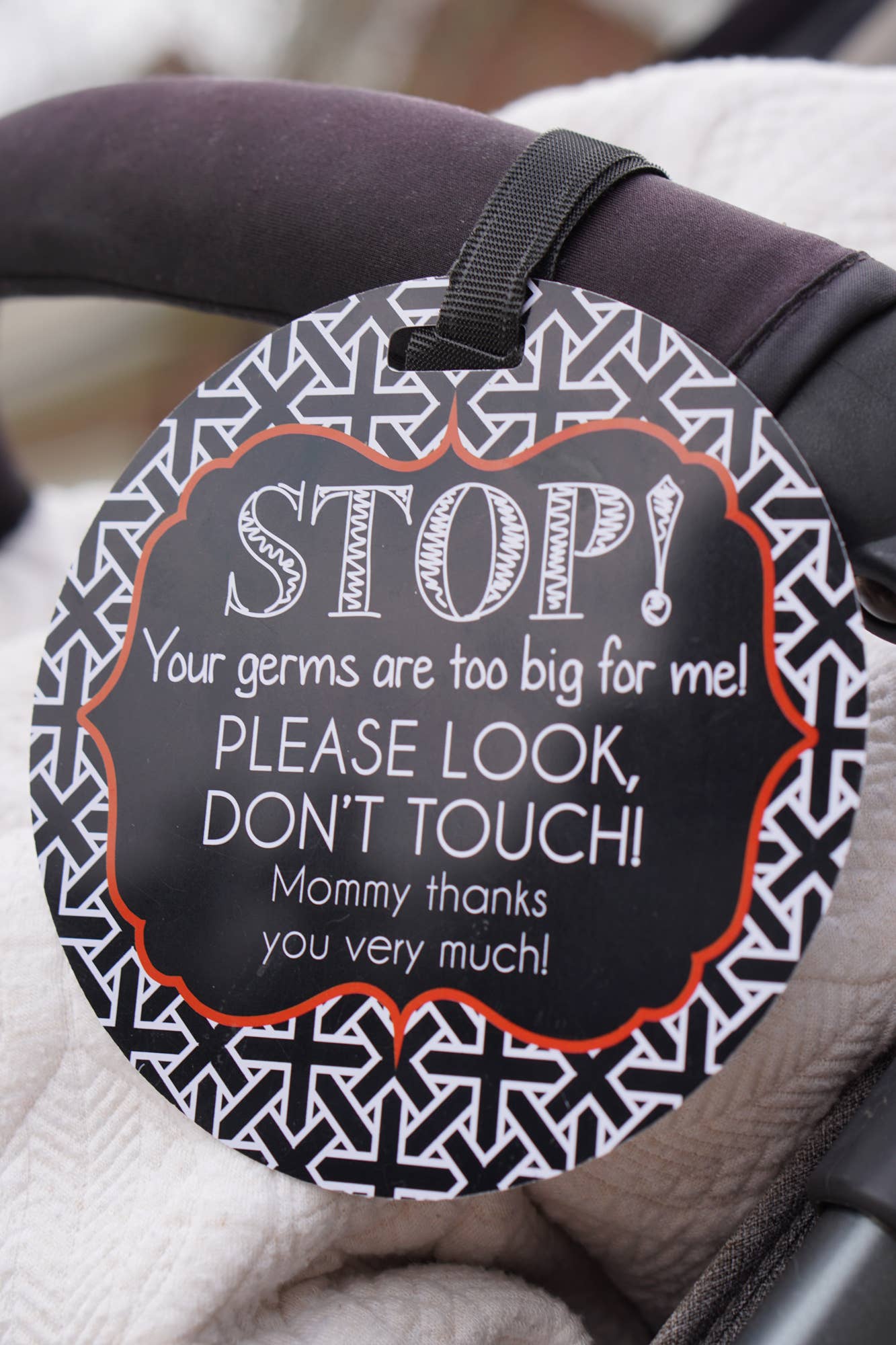 No Kissing Car Seat and Stroller Tag