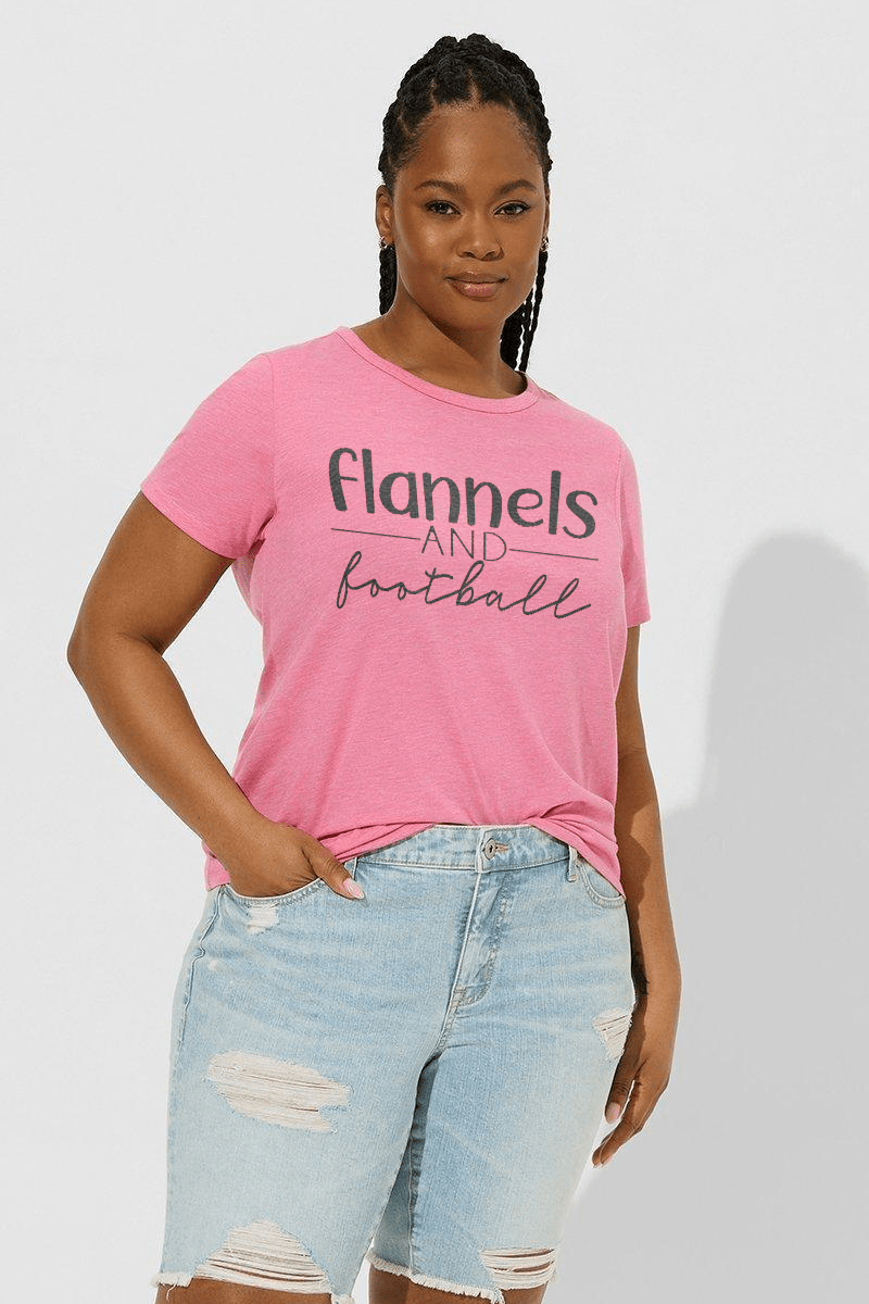 Flannels And Football Plus Size Graphic Tee