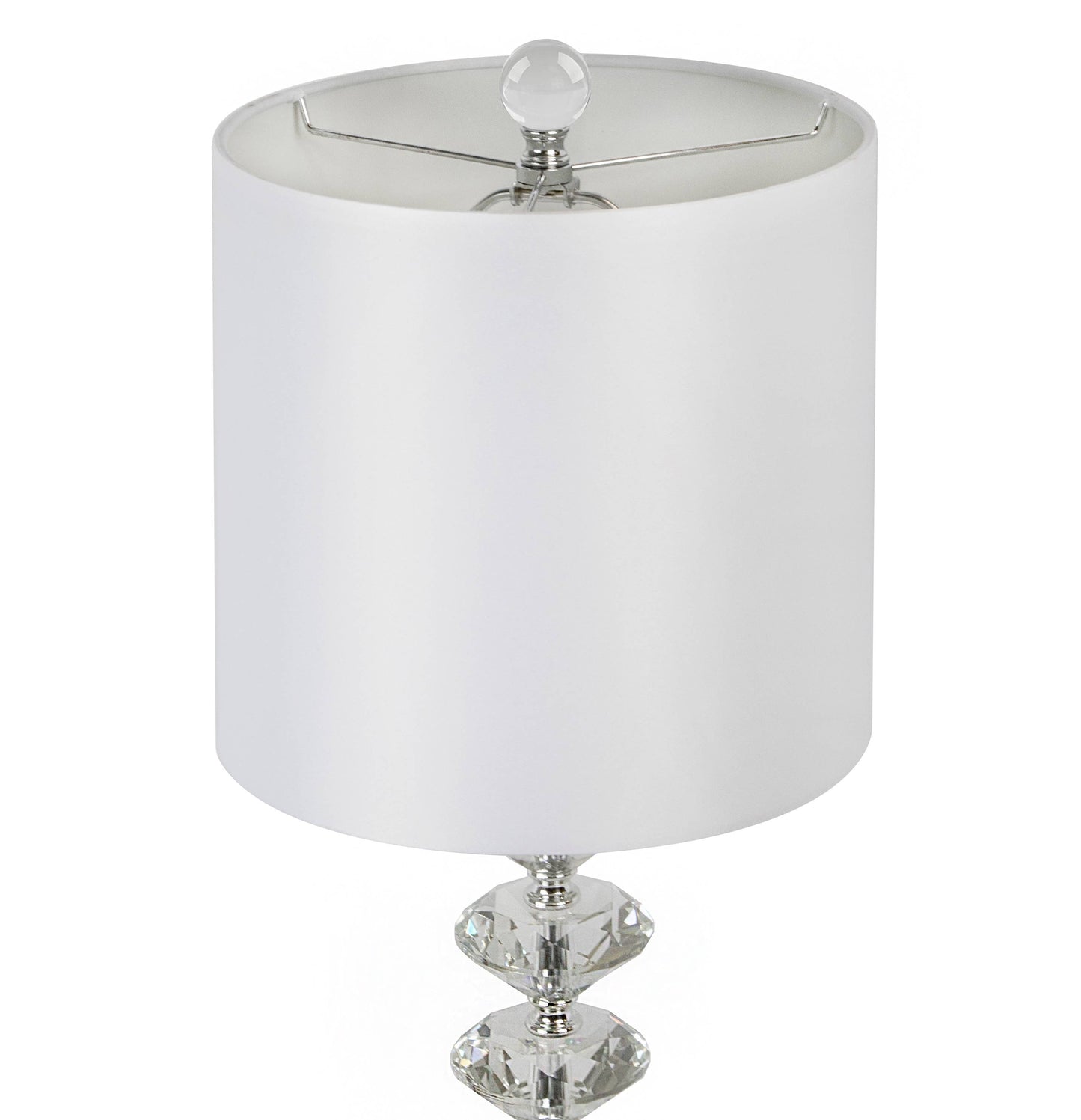 23" Genuine Crystal Table Lamp w/ Stacked Diamond Base
