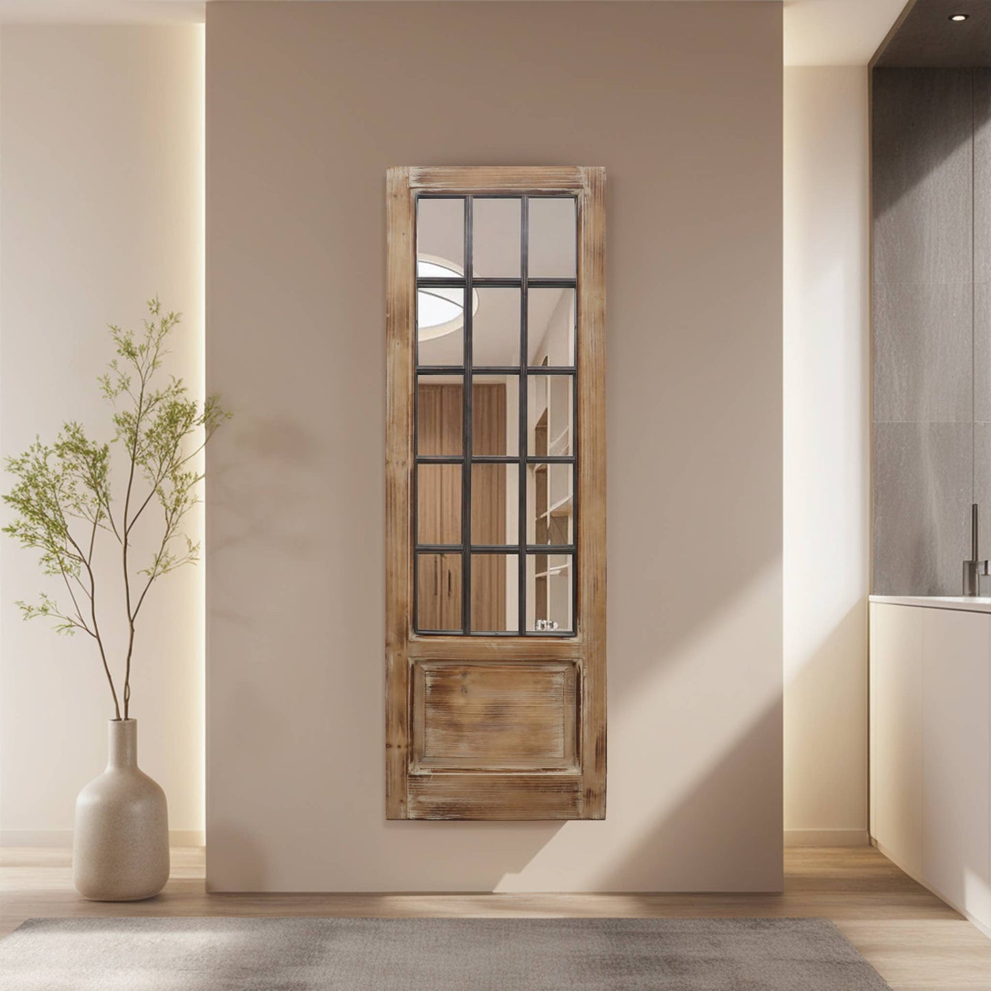 Accent Windowpane Wood Mirror