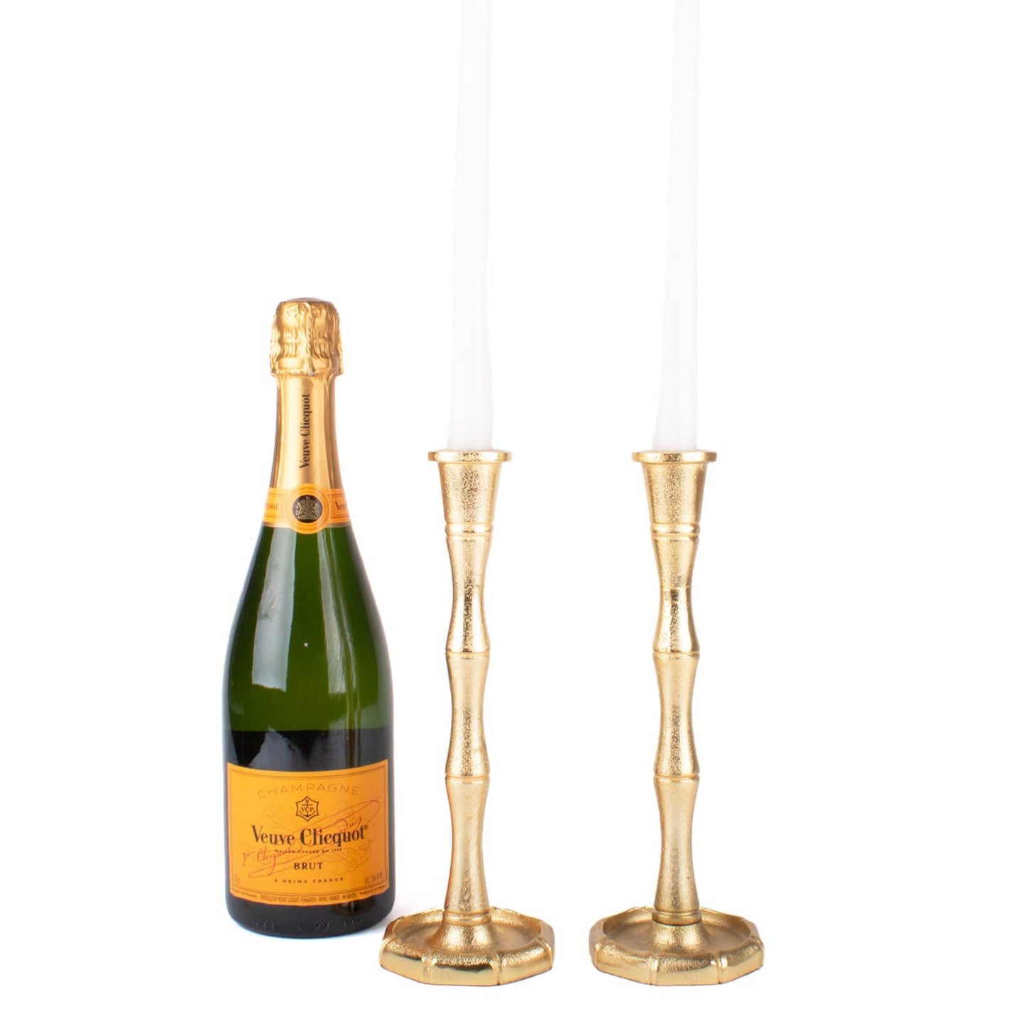 Gold Bamboo Candlestick - Large