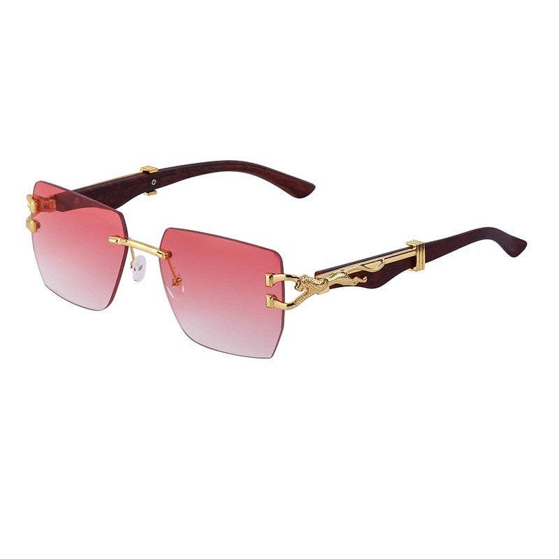Vintage Leopard Print Square Sunglasses For Men