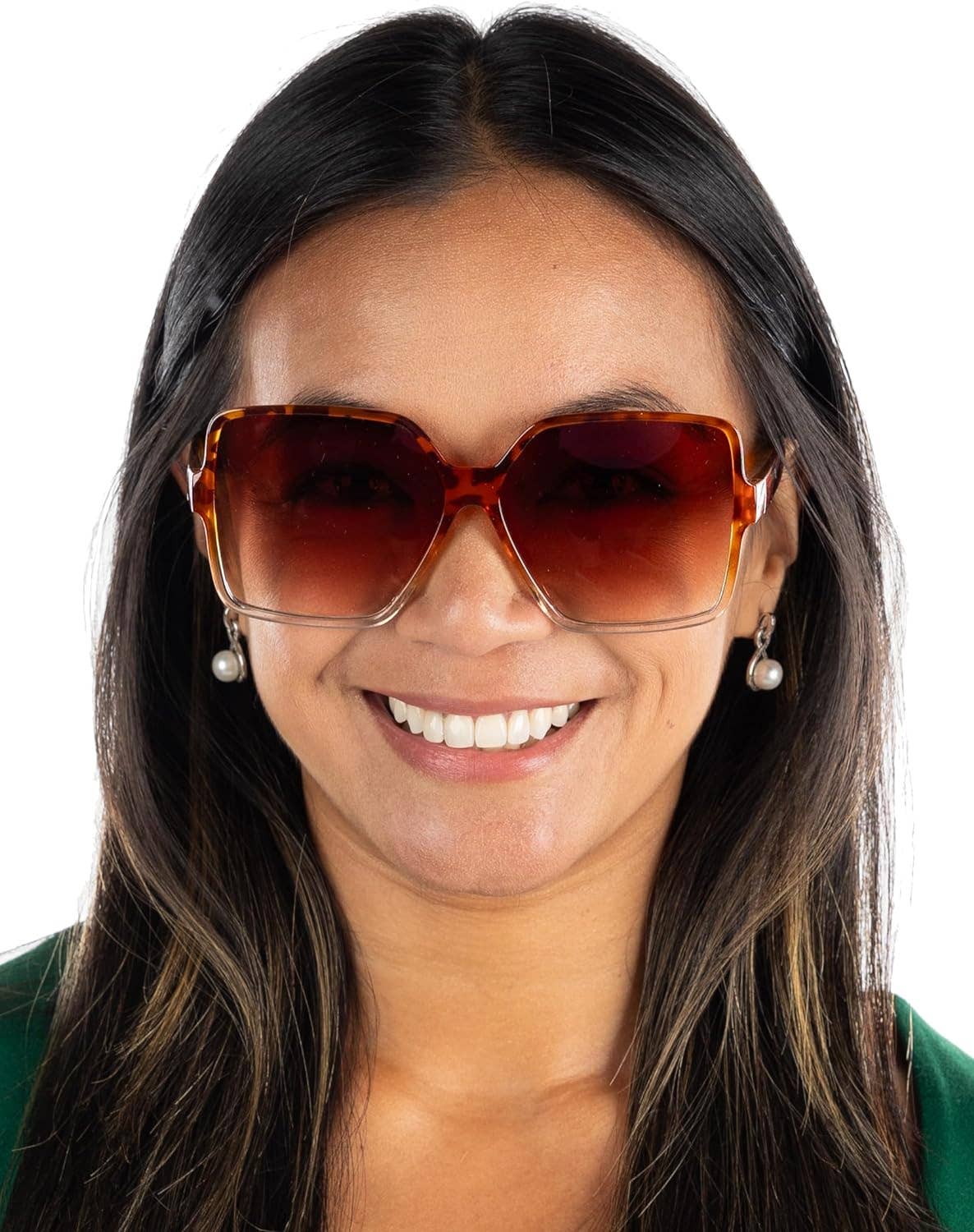 Oversized Square Sunglasses - Tortoise Frames/Ombre Brown