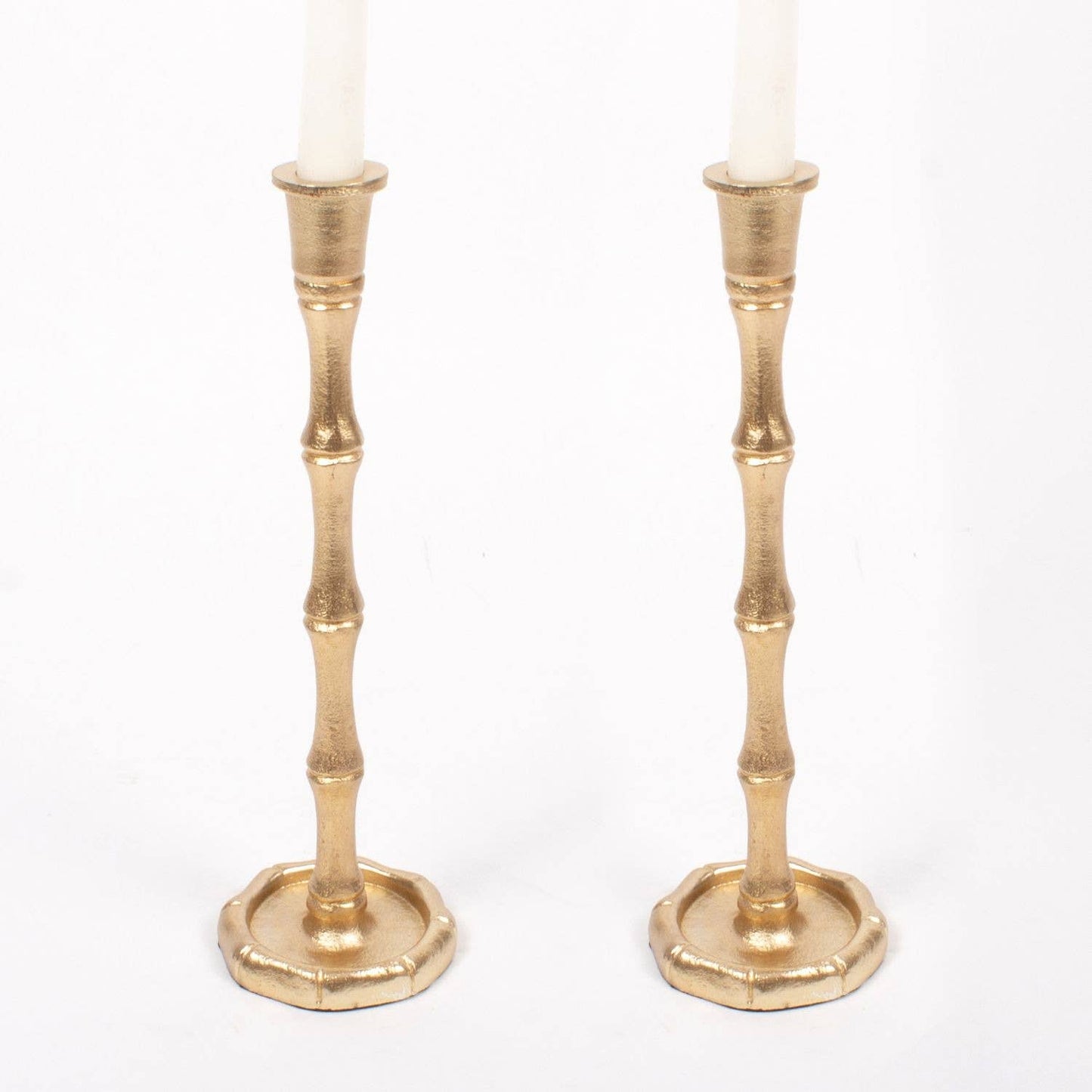 Gold Bamboo Candlestick - Large