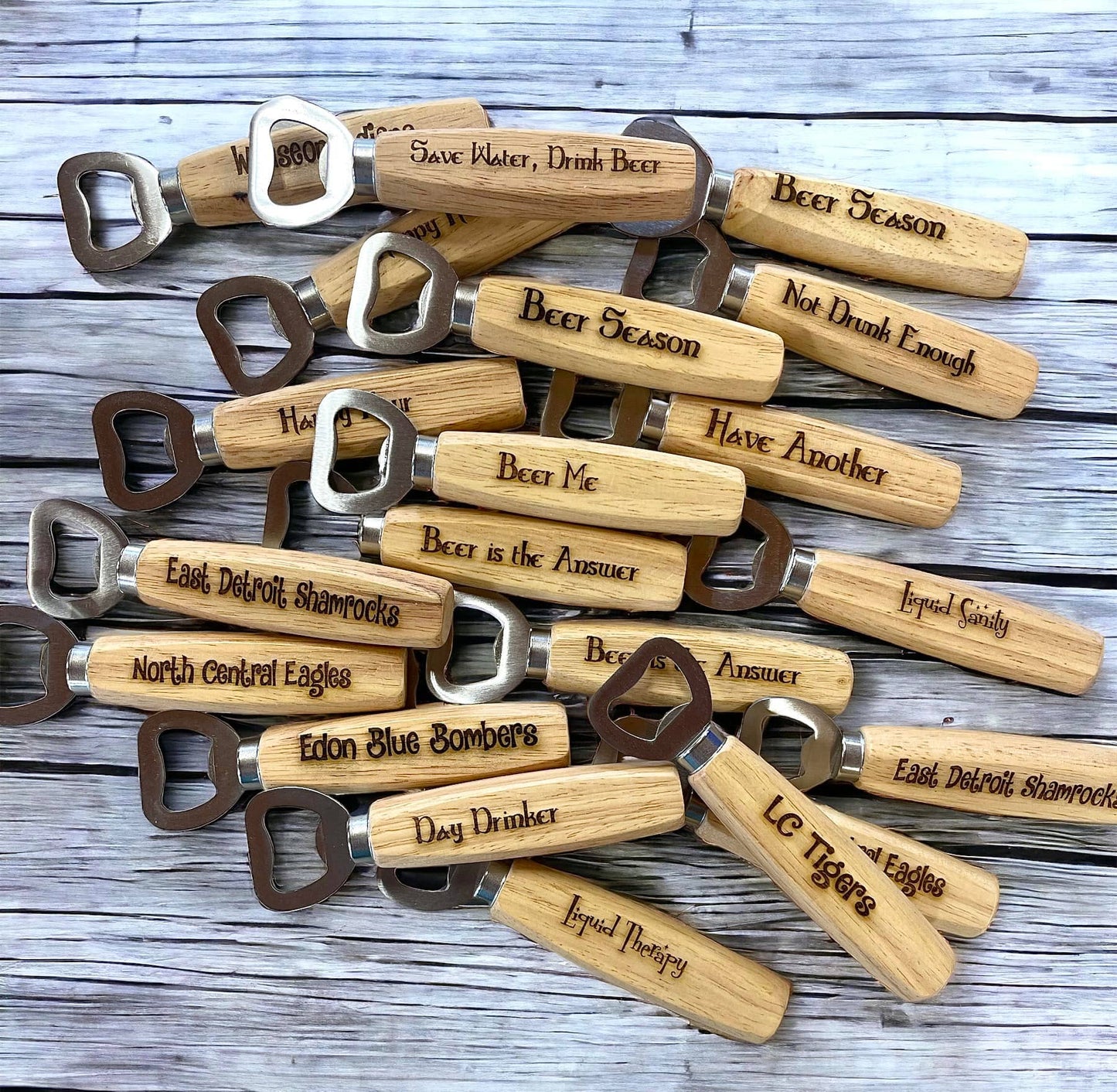 Wholesale Bottle Openers Engraved Wood For Dad Father's bar