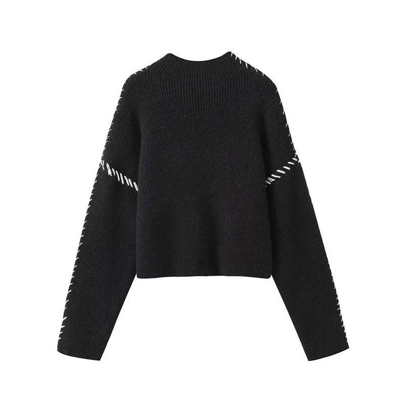 Stylish Long Sleeve Parisian Round-Neck Knitwear