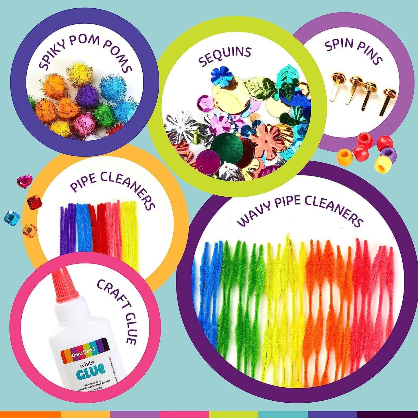 Arts & Crafts Supplies Kit - with Storage Bin