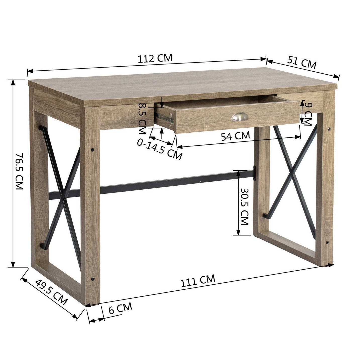 TULIPS Farmhouse Writing Computer Desk