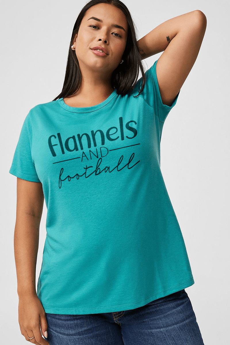 Flannels And Football Plus Size Graphic Tee