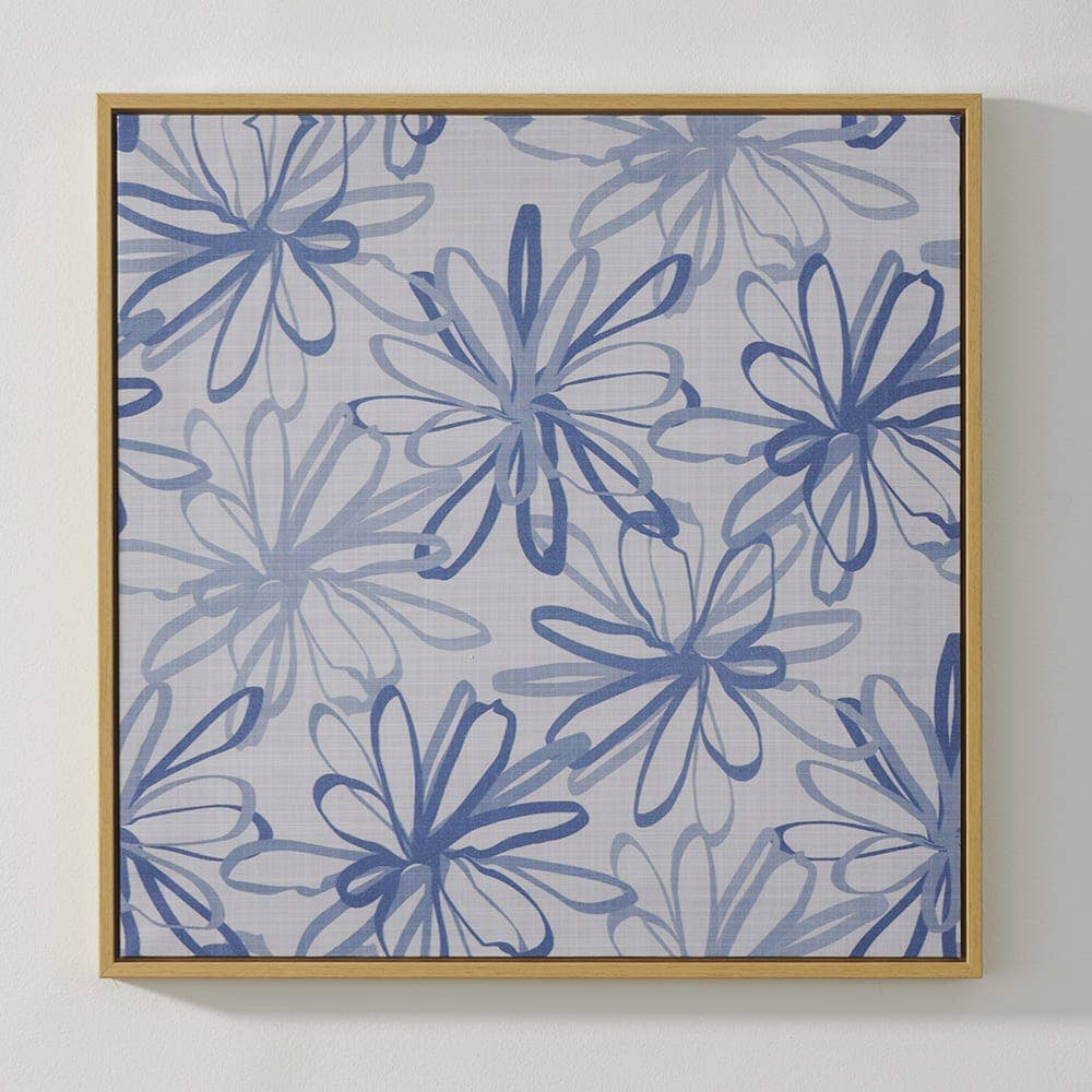 Blue Daisy Framed Canvas Print