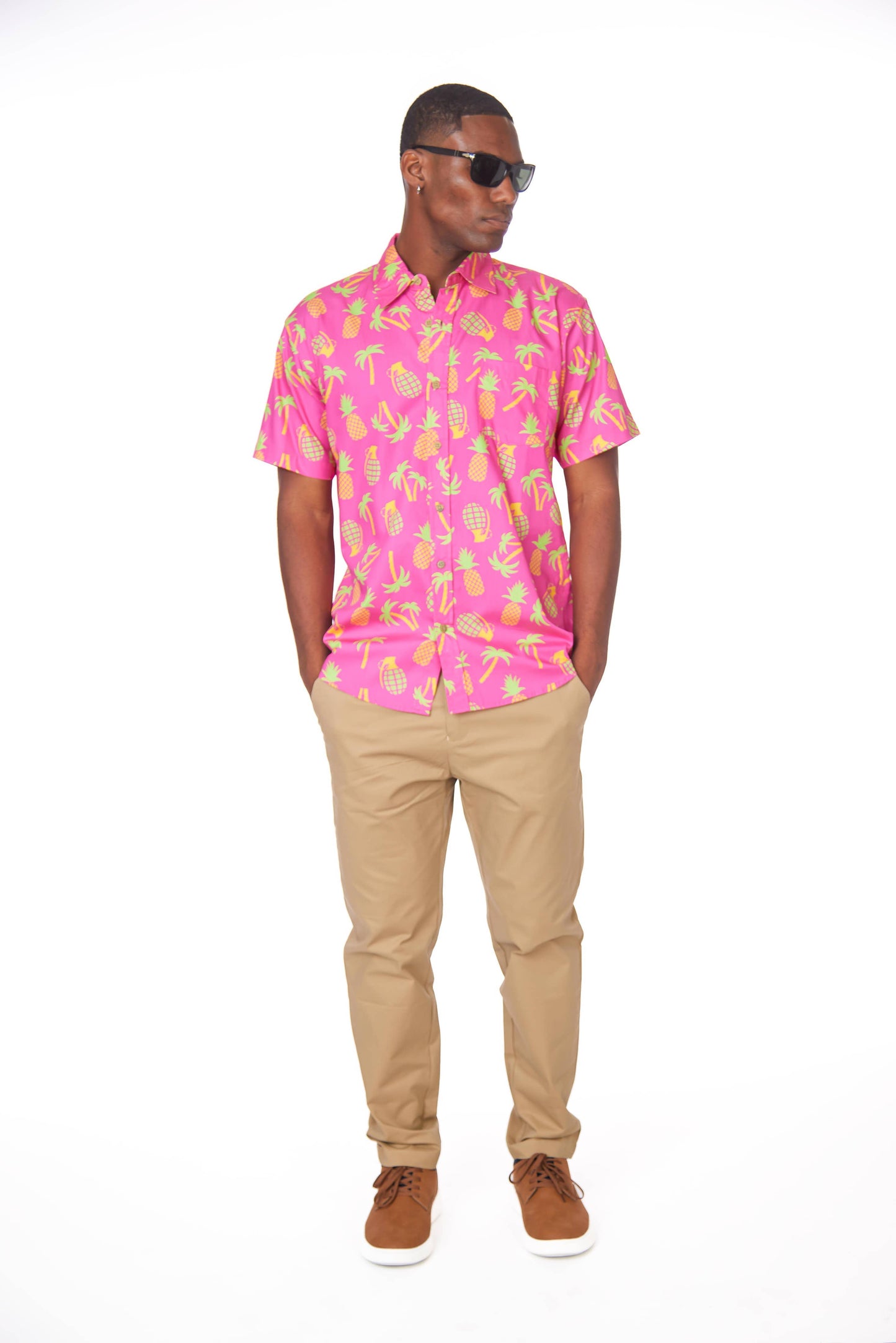Men's Printed Woven Fun Print Short Sleeve Cotton Shirt