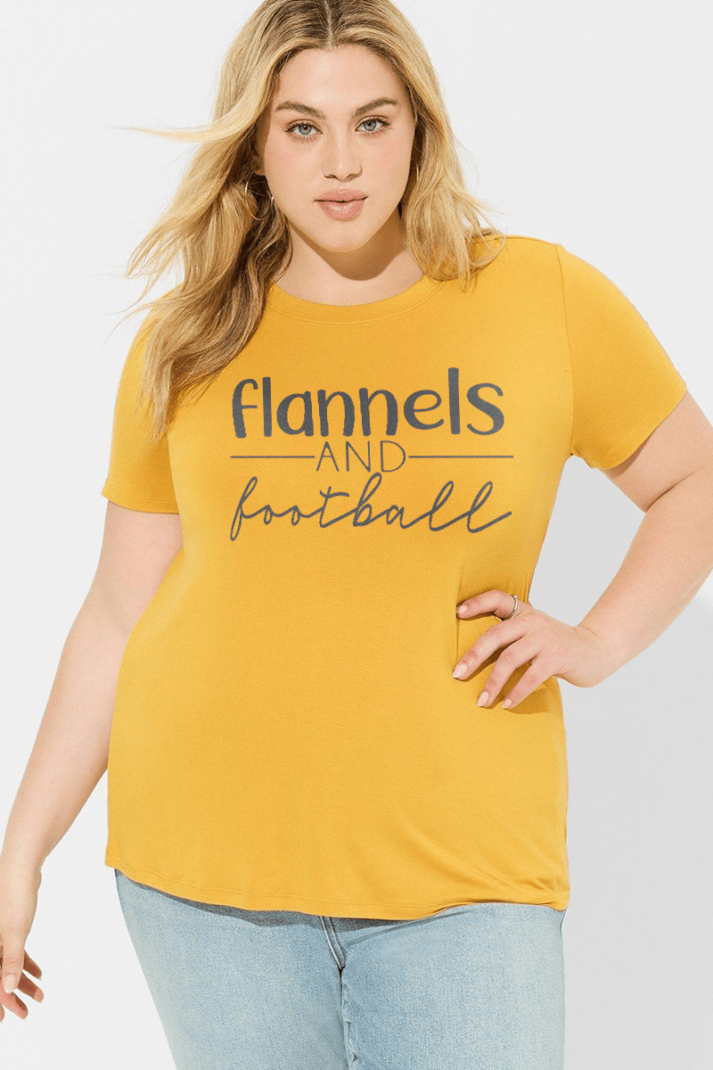 Flannels And Football Plus Size Graphic Tee