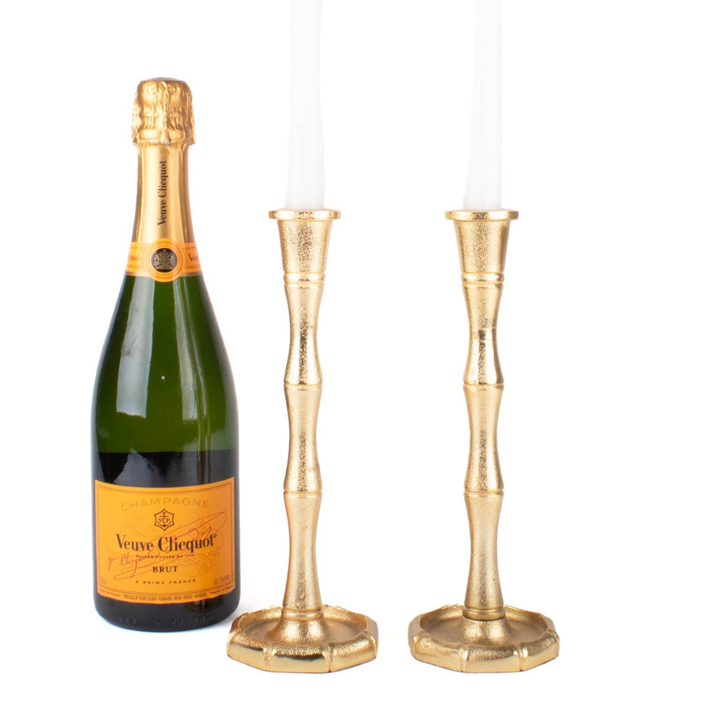 Gold Bamboo Candlestick - Large