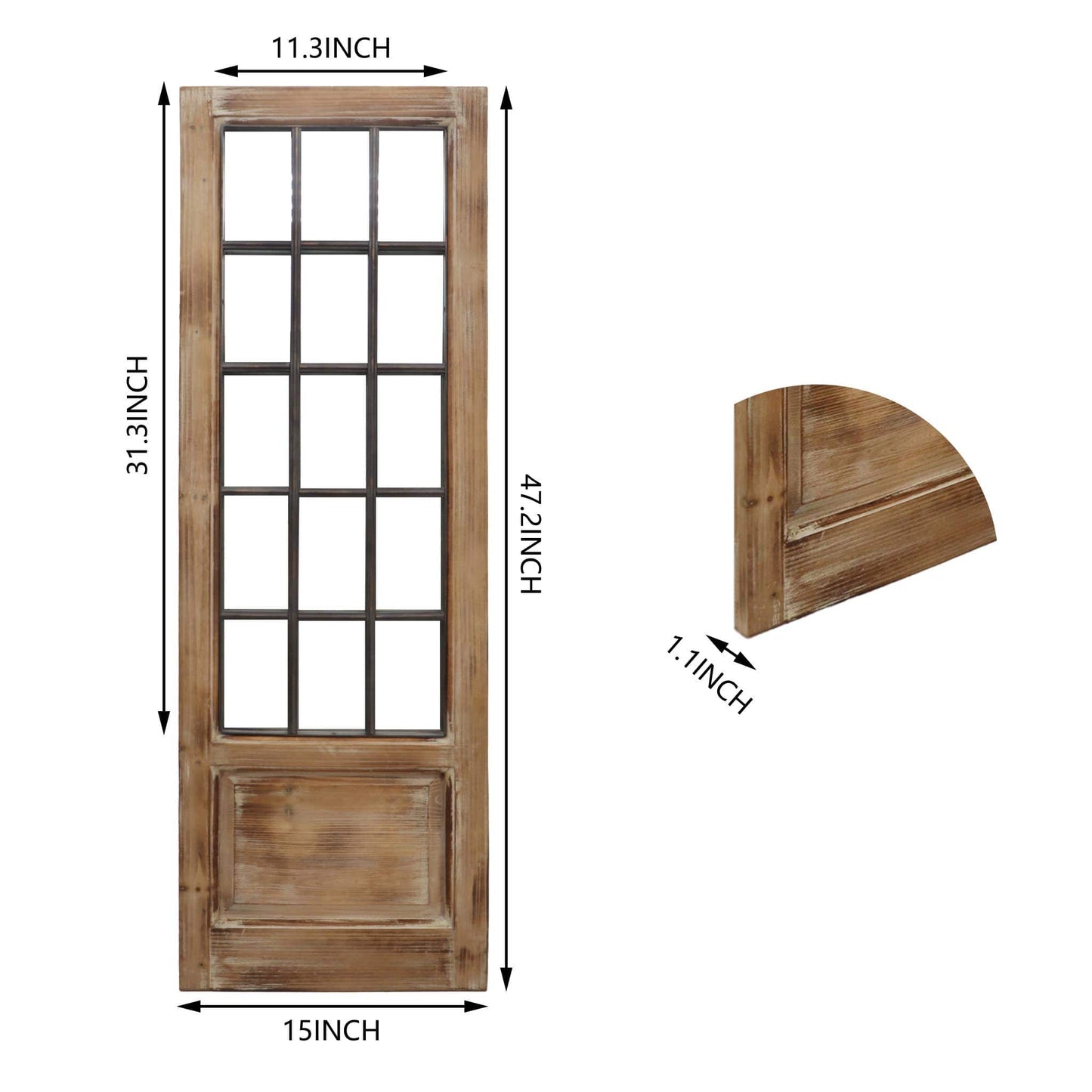 Accent Windowpane Wood Mirror
