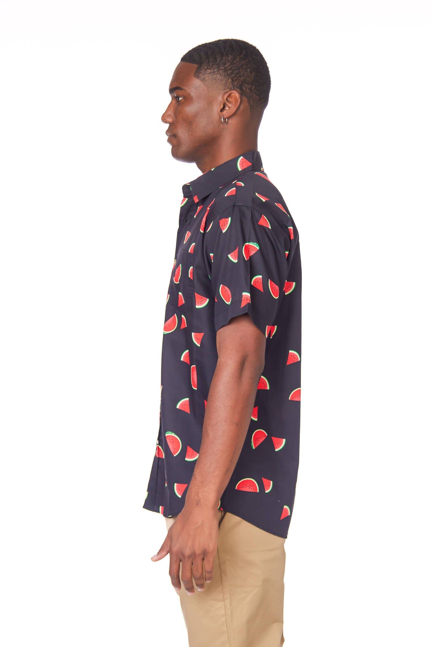 Men's Printed Woven Fun Print Short Sleeve Cotton Shirt