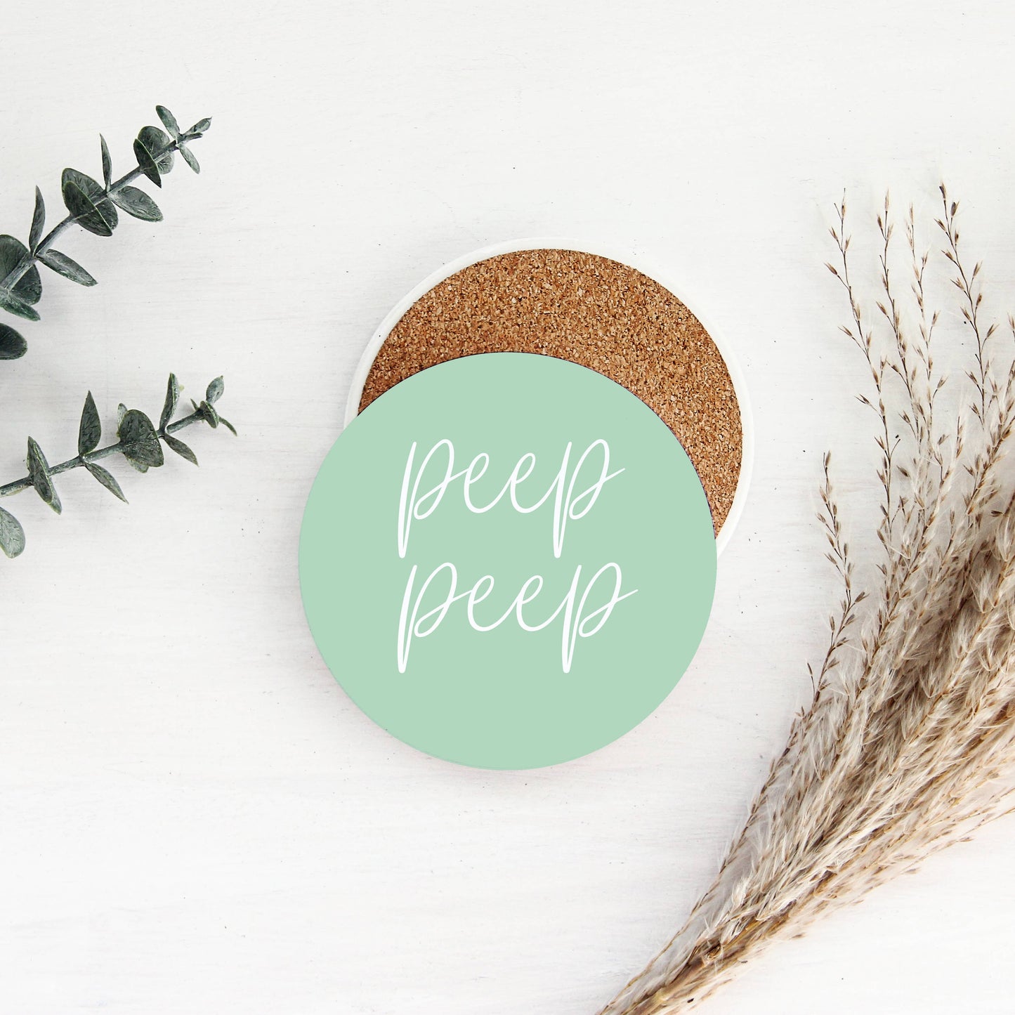 Easter Tabletop Decorations, Spring Coaster Gift Set Ceramic