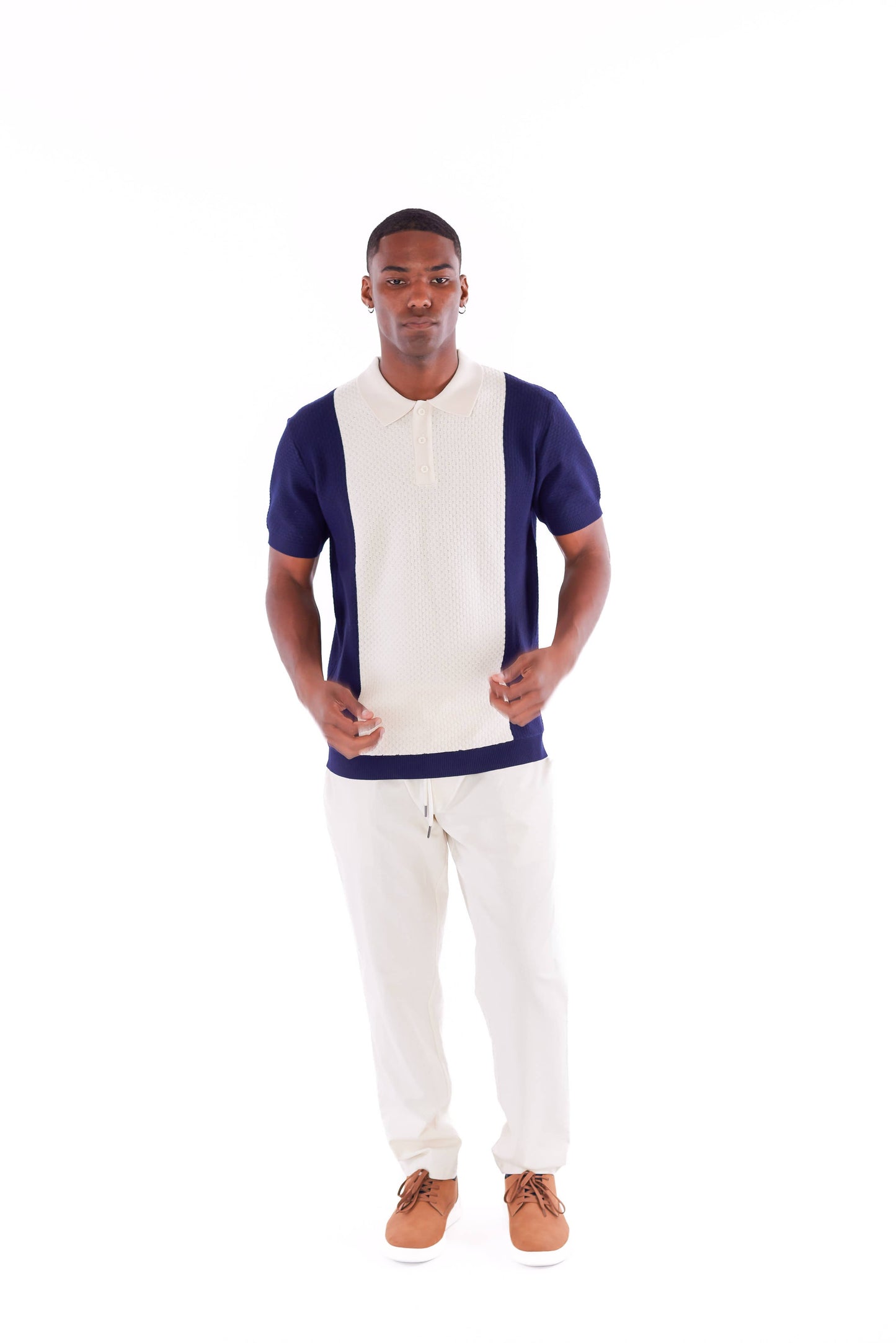 Men's Textured Polo Shirt