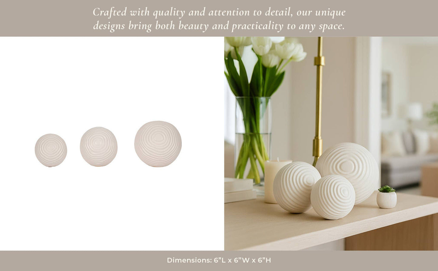 White Ceramic Round Ribbed, 4/5/6 in.