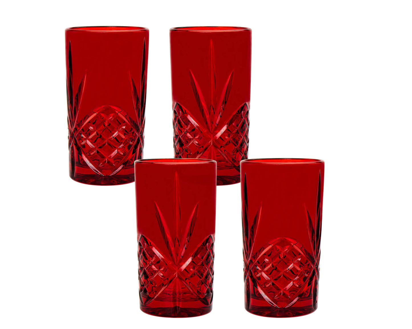Dublin Crystal Red Highball, Set of 4 (Copy)