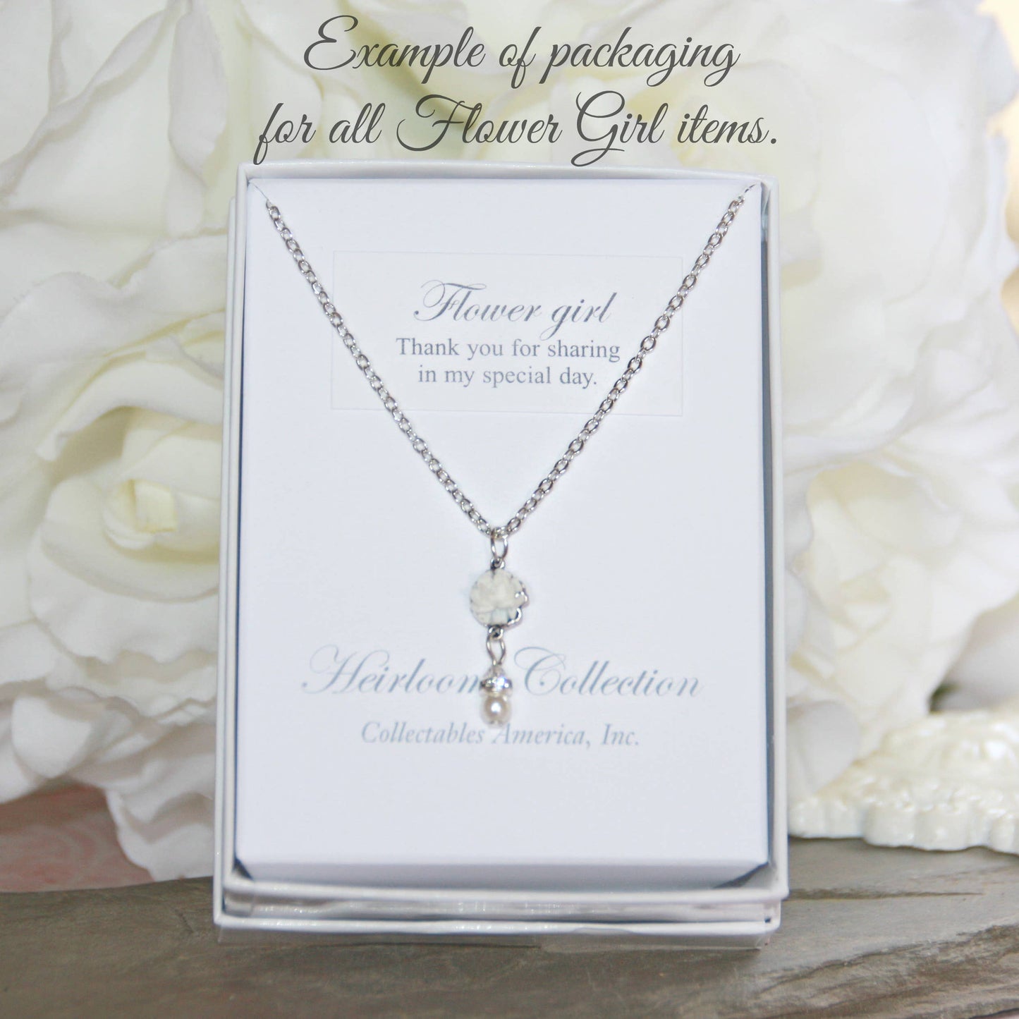 Flower Girl Wedding Heart Locket Necklace CJ-159
