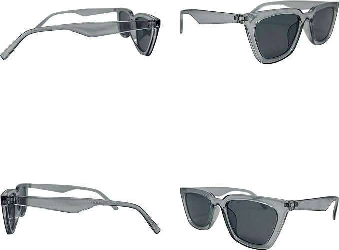 Cateye Sunglasses - Grey Crystal Frames/Lt. Grey Lenses