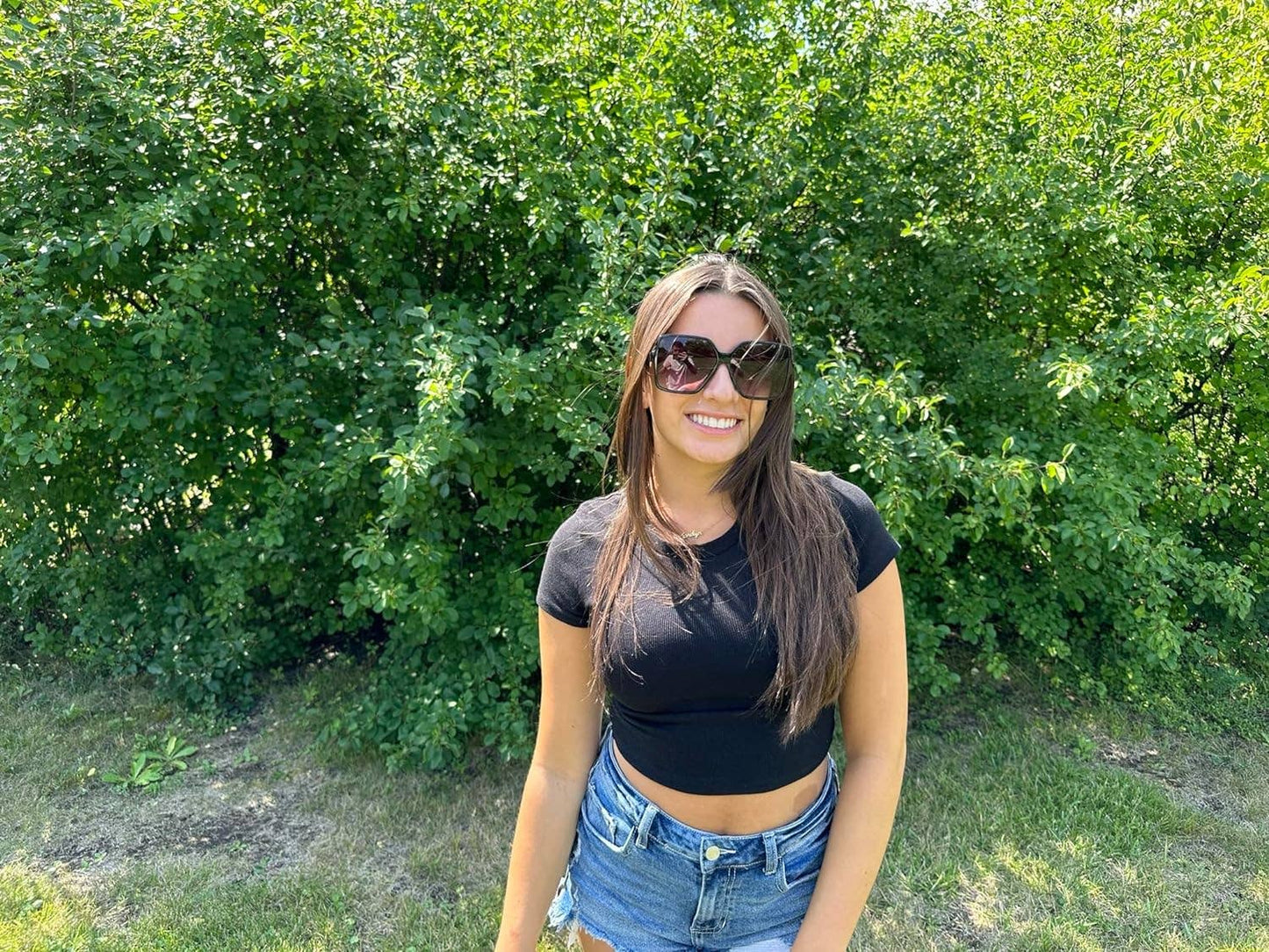 Oversized Square Sunglasses - Black/Ombre Smoke