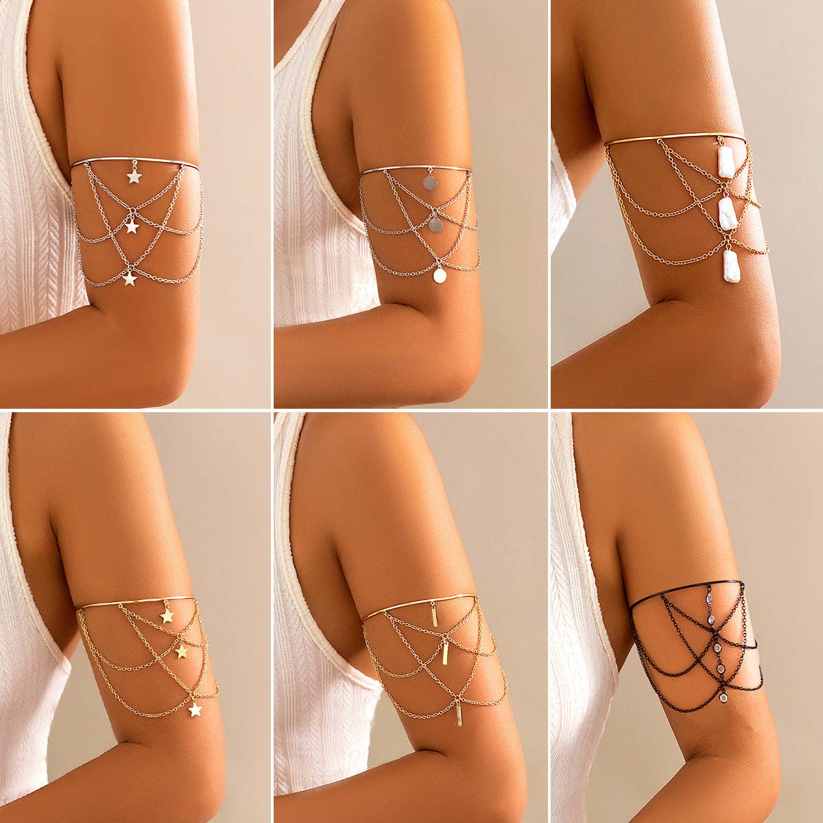 Punk Tassel Hang Chain Arm Cuff DPJAC2504