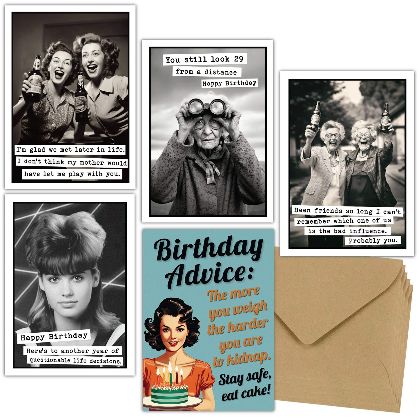 All Occasion Greeting Cards / Funny Birthday - Assorted (A3)