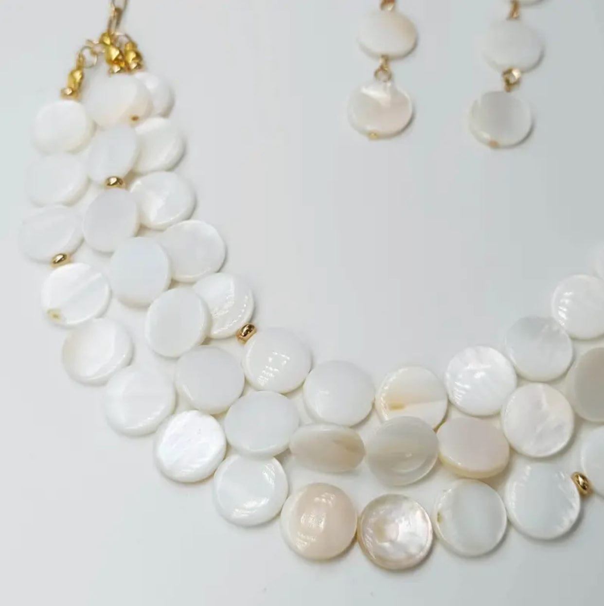 Handmade Natural Shell Necklace and Earring Set