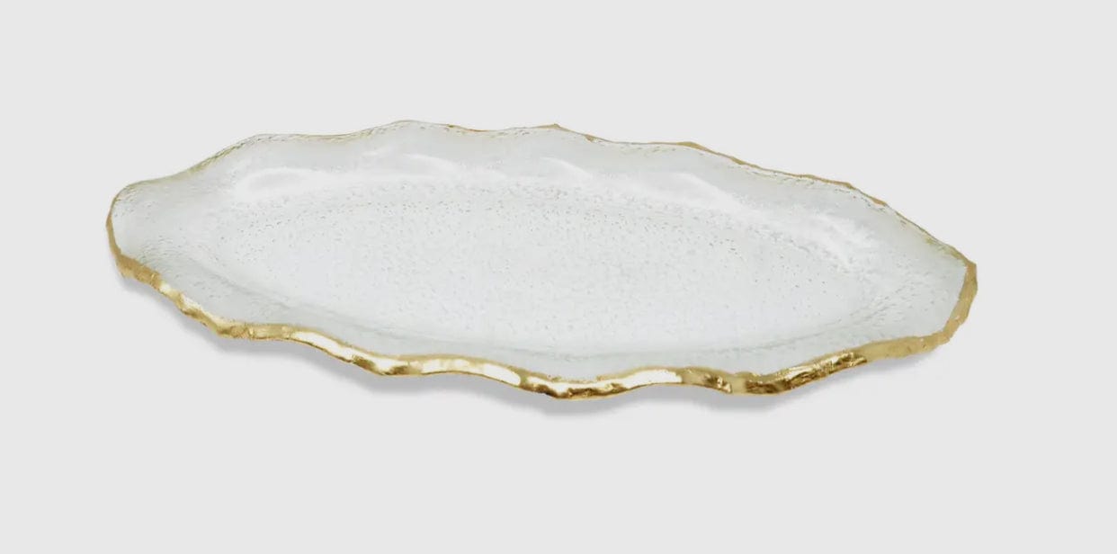 Glass Plate w/ Gold Scalloped Rim