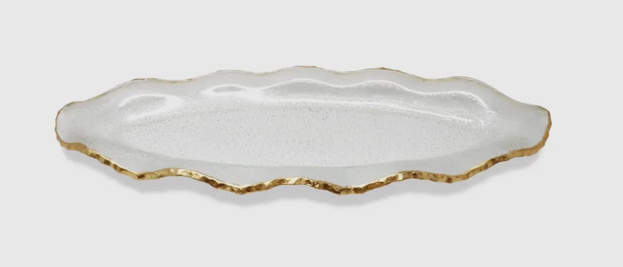 Glass Plate w/ Gold Scalloped Rim