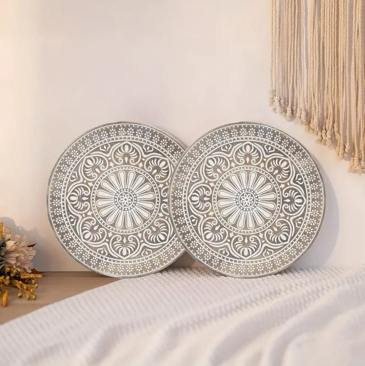 Rustic Round Decorative Tray