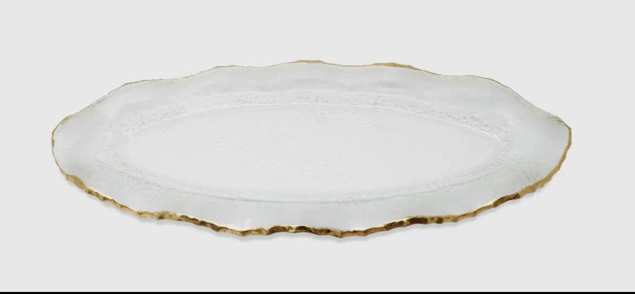 Glass Plate w/ Gold Scalloped Rim