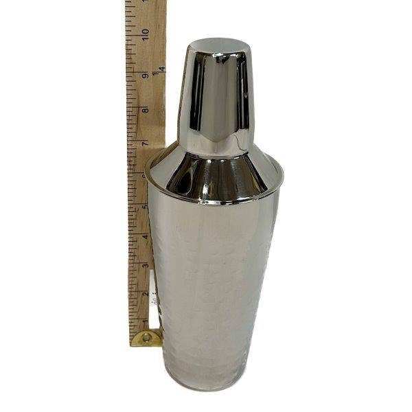 Polished Hammered Stainless Steel Shaker w/ Strainer Lid