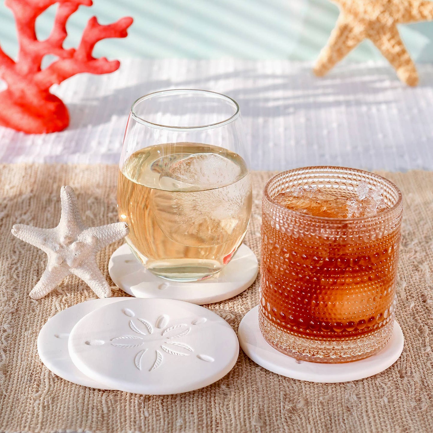 By the Shore Sand Dollar Drink Coaster Set of 4