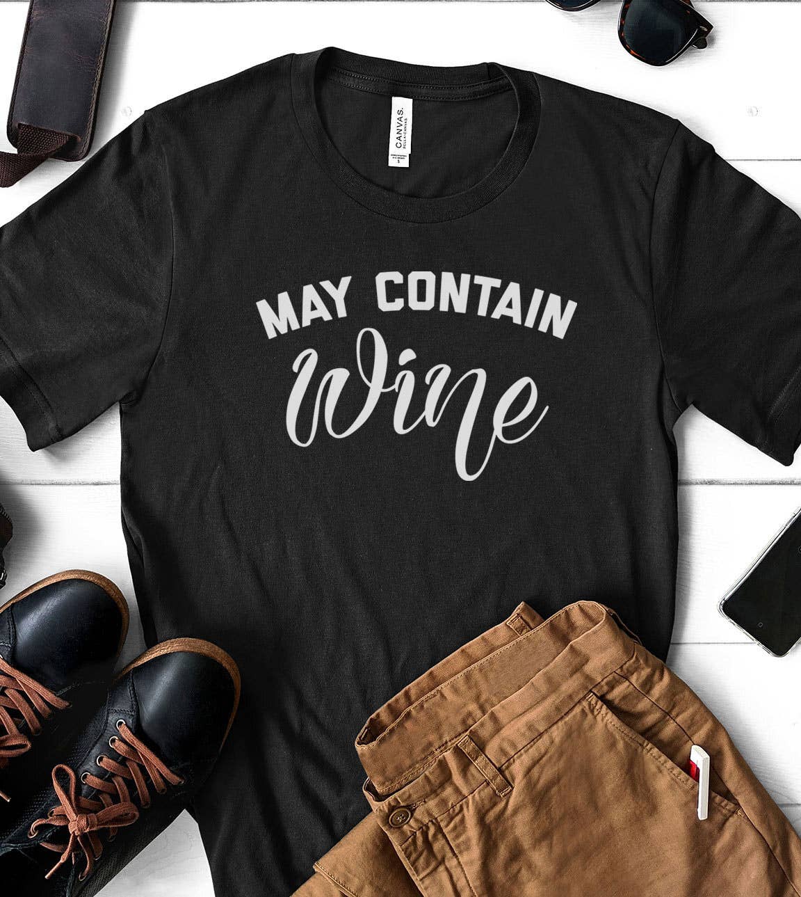 May Contain Wine - Funny Wine Alcohol Sassy Party T-Shirt
