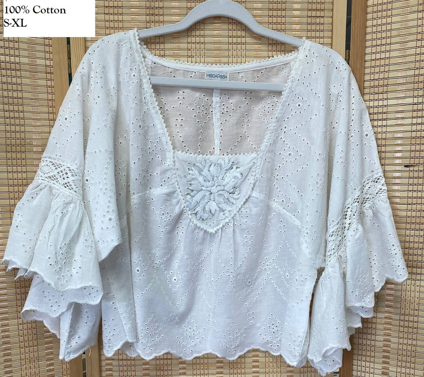 Sandra Embroidered Eyelet Blouse Spring