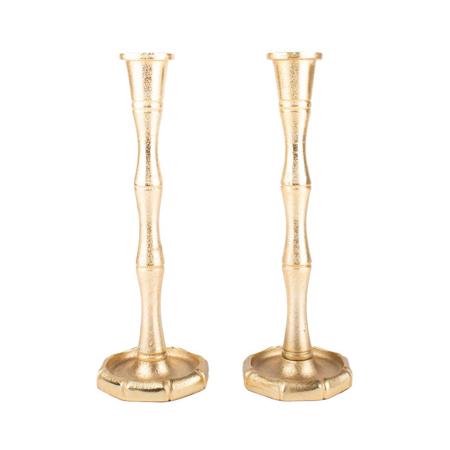 Gold Bamboo Candlestick - Large
